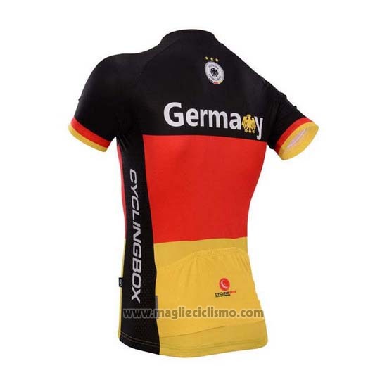 2014 Abbigliamento Ciclismo Fox Cyclingbox Rosso  e Giallo Manica Corta e Salopette